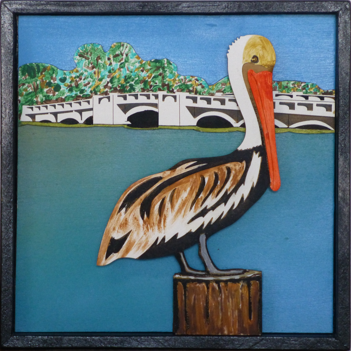 Pelican at Snell isle bridge