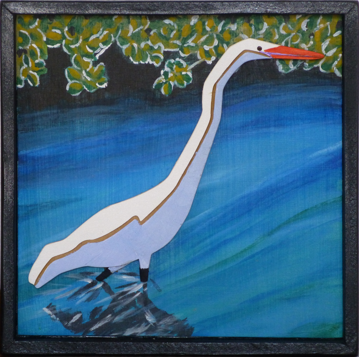 21-Egret by mangroves